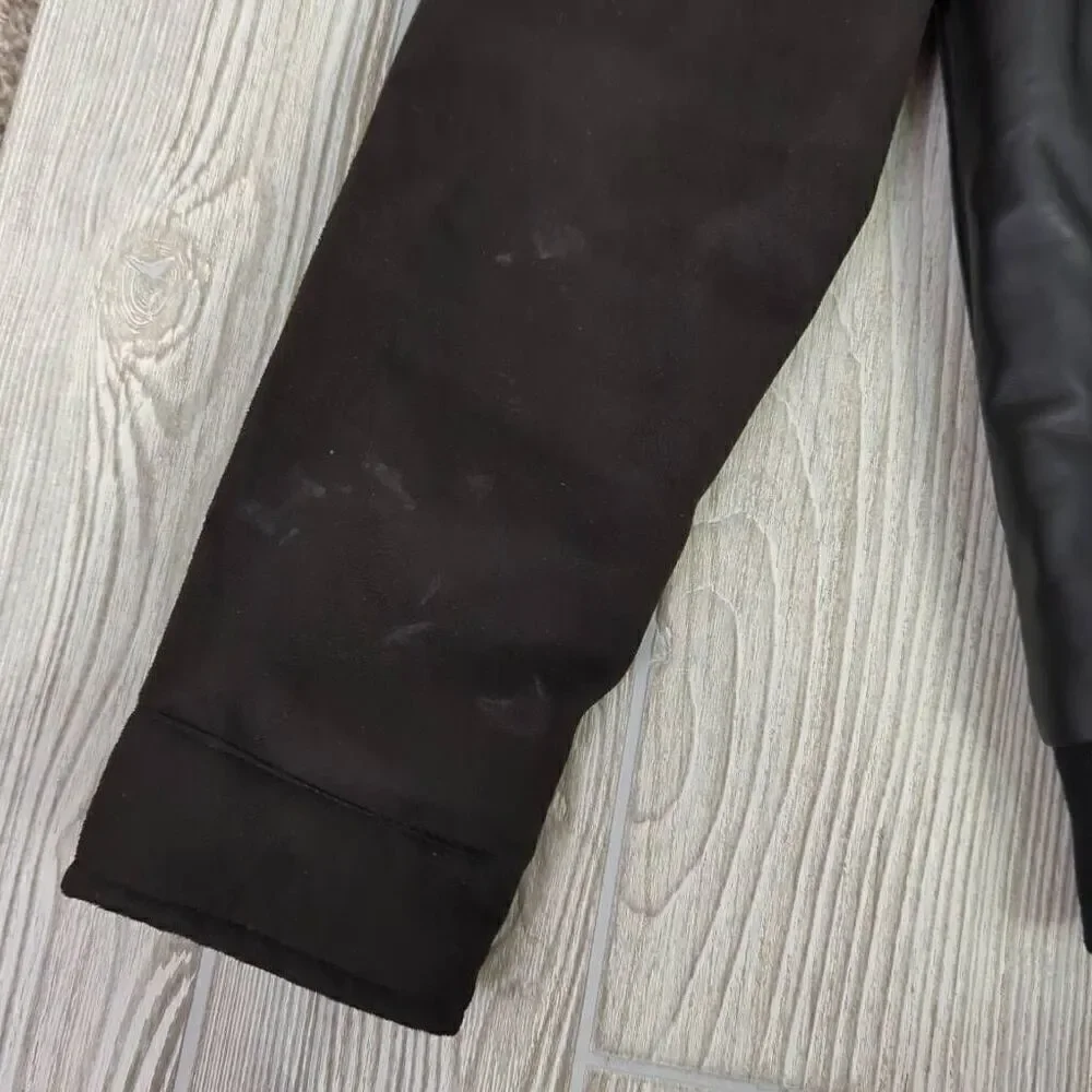 Superlative Fashion SF Italian Partial Leather Bomber Jacket Streetwear Men’s L